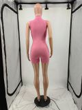 PINK Letter Print Sleeveless Romper YIM-345