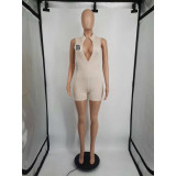 Sleeveless Print Zipper Romper YIM-346