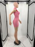 PINK Letter Print Sleeveless Romper YIM-345