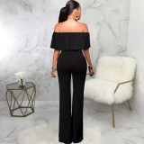 Fashion Solid One Shoulder Tube Tops Jumpsuit SMR-8261_2