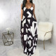 Plus Size Sexy Print Sleeveless Loose Sling Maxi Dress SMR-11429