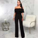 Fashion Solid One Shoulder Tube Tops Jumpsuit SMR-8261_2