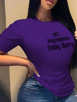 Plus Size Cusual Letter Print T Shirt SXF-30522