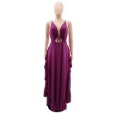 Sexy Sling Ruffle Long Dress GYLY-10151