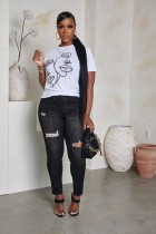 Plus Size Short Sleeve O Neck T Shirt HGL-2036