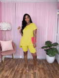 Solid Color Loose Two Piece Shorts Set BS-1350