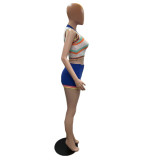 Fashion Sleeveless Vest And Shorts Two Piece Set QXTF-8168