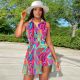 Fashion Print Sleeveless Irregular Mini Dress XHSY-19594