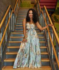 Sexy Print Tube Tops And Wide Leg Pants Two Piece Set XMY-9426