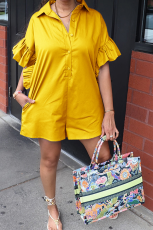 Plus Size Casual Solid Color Rompers MK-3166