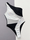 Mesh Splice One Piece Swimsuit CSYZ-D99WY