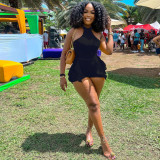 Solid Color Ruffle Romper XHSY-19566
