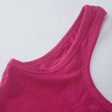 Casual Sleeveless Solid Color Romper MZ-2804