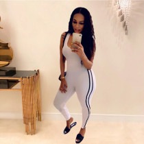 Sport Sleeveless Slim Solid Jumpsuit LUO-4015