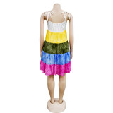 Gradient Print Sling Sleeveless Mini Dress BY-6509