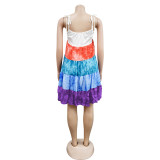 Gradient Print Sling Sleeveless Mini Dress BY-6509