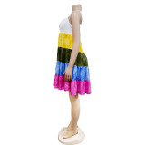 Gradient Print Sling Sleeveless Mini Dress BY-6509