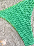 Solid Single Shoulder Bikinis Two Piece Swimsuit CASF-6597