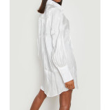 Solid Color Long Sleeve Loose Shirt Dress ASL-6681