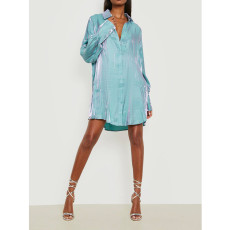 Solid Color Long Sleeve Loose Shirt Dress ASL-6681