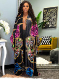 Casual Print Long Sleeve Cardigan(Without Waist Belt) OD-8539