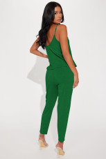 Solid Color Sling Loose Two Piece Shorts Set YD-8754