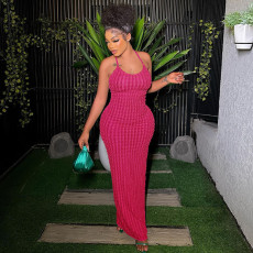 Backless Sexy Solid Maxi Dress DLSF-K23D26525