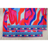 Sleeveless Print V Neck Jumpsuit(With Waist Belt) YF-10547