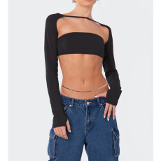 Solid Backless Tube Tos Bandage Two Piece Tops ASL-6680