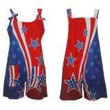 National Flag Print Loose Sling Romper SHD-9621