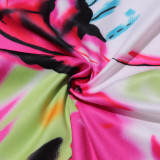 Painted Print O Neck Midi Dress SFY-2335