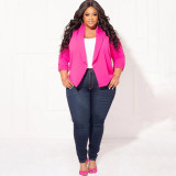 Plus Size Simple Long Sleeve Blazer NNWF-7905