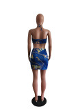 Sexy Print Halter Backless Mini Dress BYMF-60023