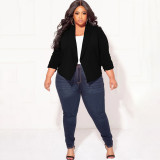 Plus Size Simple Long Sleeve Blazer NNWF-7905