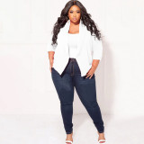 Plus Size Simple Long Sleeve Blazer NNWF-7905