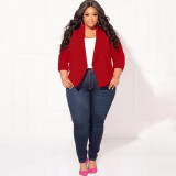 Plus Size Simple Long Sleeve Blazer NNWF-7905