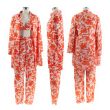 Long Sleeve Print Pants Three Piece Set SFY-2337