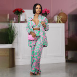 Long Sleeve Print Pants Three Piece Set SFY-2337