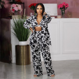 Long Sleeve Print Pants Three Piece Set SFY-2337