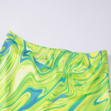 Summer Print Halter Two Piece Skirt Set SFY-TD2341