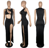 Sexy Solid Color Irregular Nightclub Dress LSL-0010