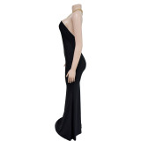 Sexy Solid Backless Halter Maxi Dress BY-C6636