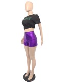 Metallic Candy Color Fashion Shorts BN-9417