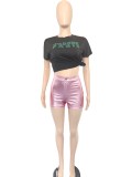 Metallic Candy Color Fashion Shorts BN-9417