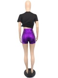 Metallic Candy Color Fashion Shorts BN-9417