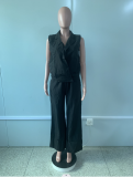 Plus Size Loose Sleeveless Top Pants Two Piece Set MK-3182