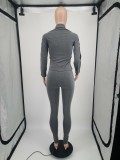Color Blocking Print Long Sleeve Slim Sport Suit YIM-112