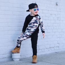 Kids Boy Color Block Hooded Sport Two Piece Set GYMF-113