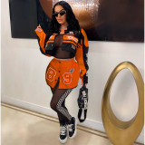 Printed Removable Two Wear Baseball Jacket MDF-5382