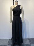 Solid Color Irregular Sexy Maxi Dress NY-10585